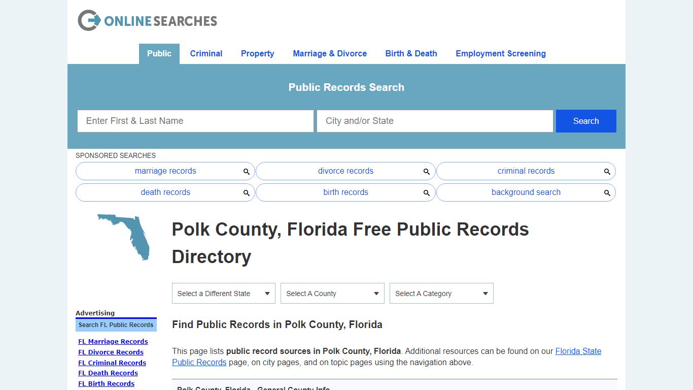 Polk County, Florida Public Records Directory